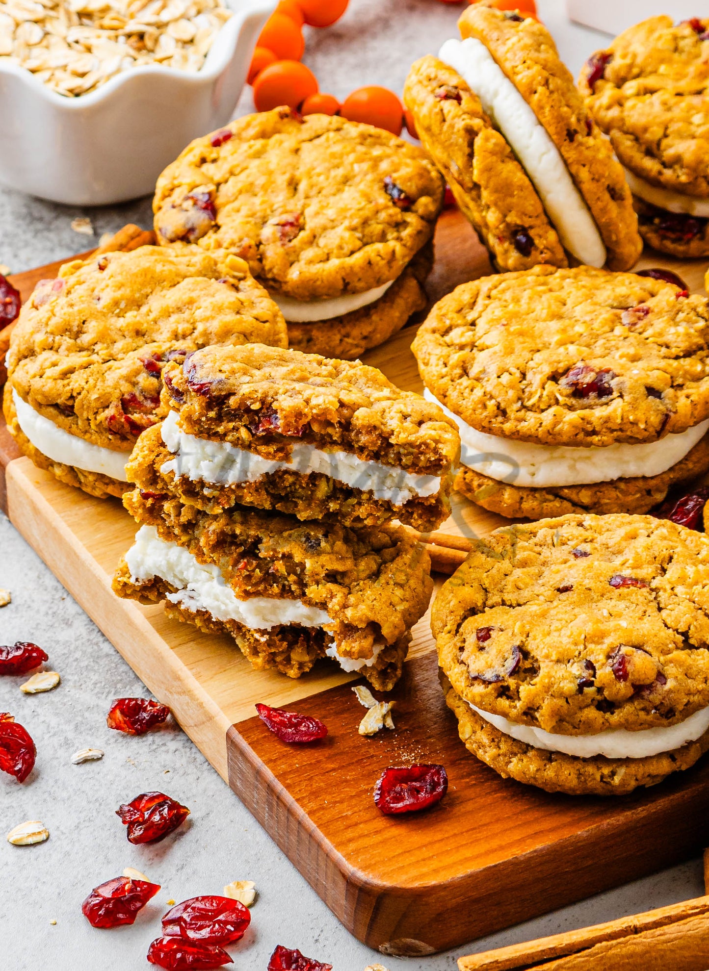 Pumpkin Oatmeal Cranberry Sandwich Cookies - Set 3 of 3