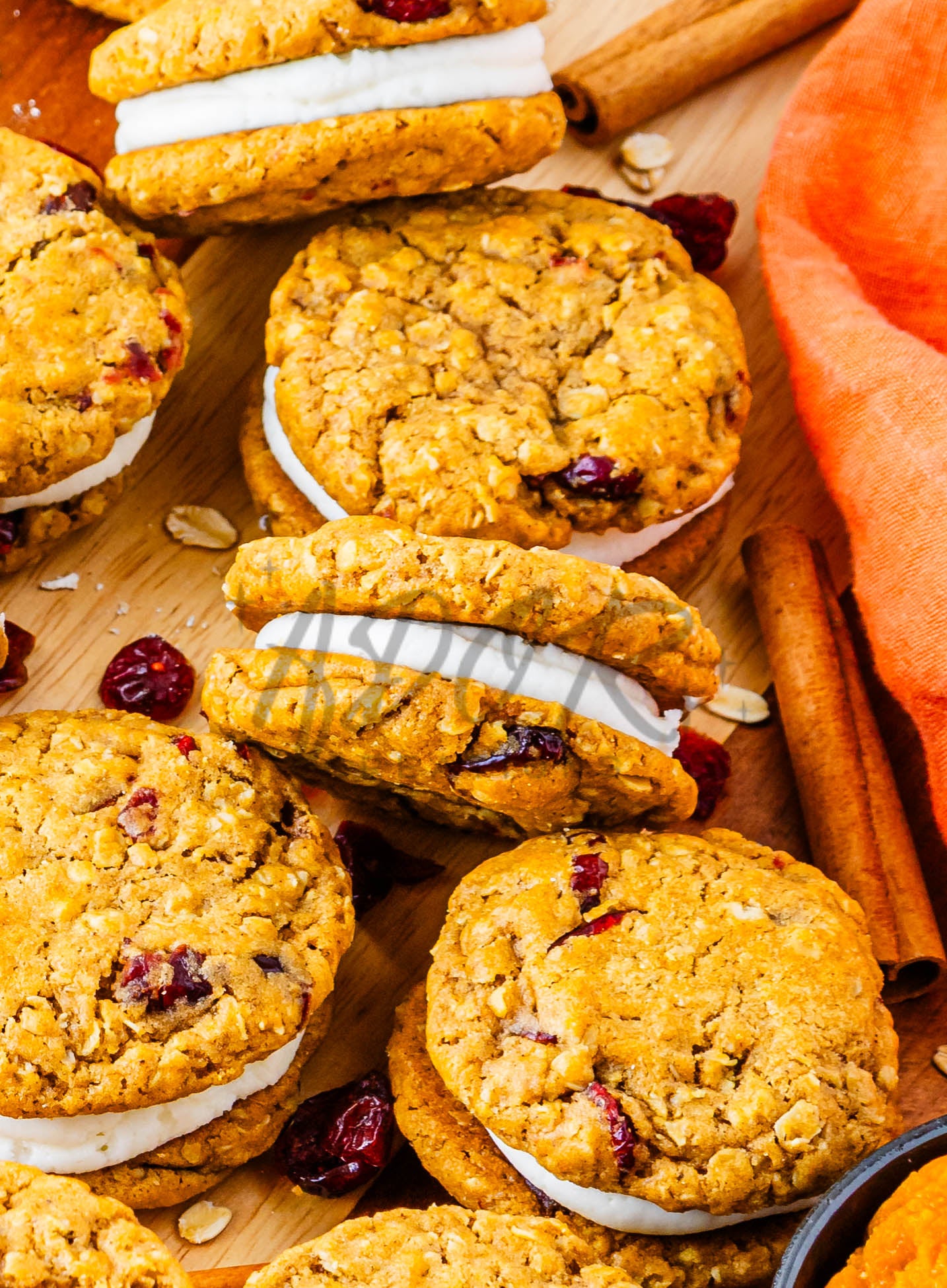 Pumpkin Oatmeal Cranberry Sandwich Cookies - Set 3 of 3