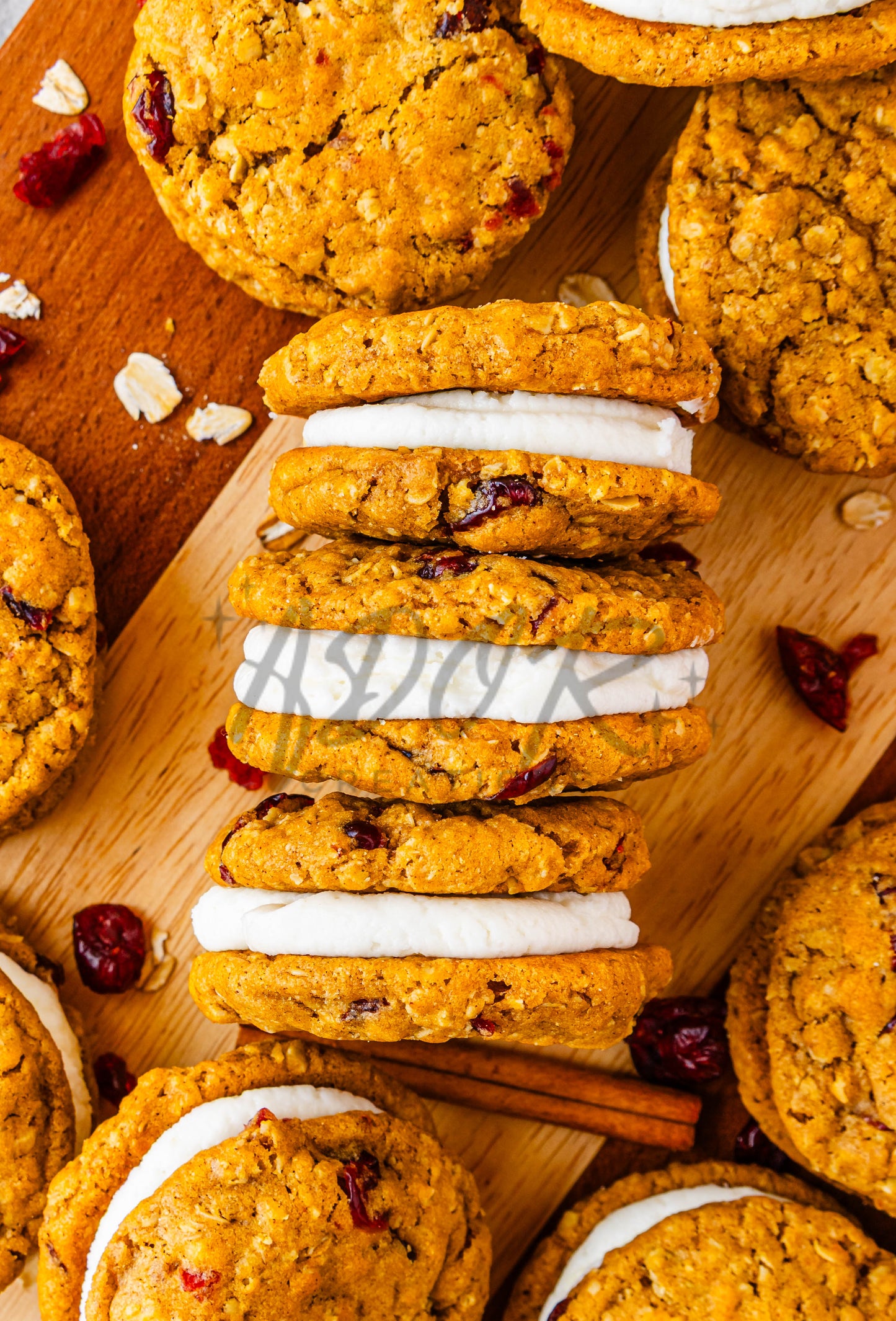 Pumpkin Oatmeal Cranberry Sandwich Cookies - Set 3 of 3