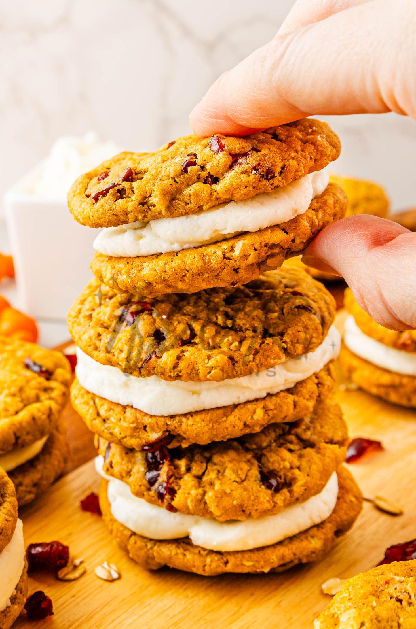 Pumpkin Oatmeal Cranberry Sandwich Cookies - Set 3 of 3