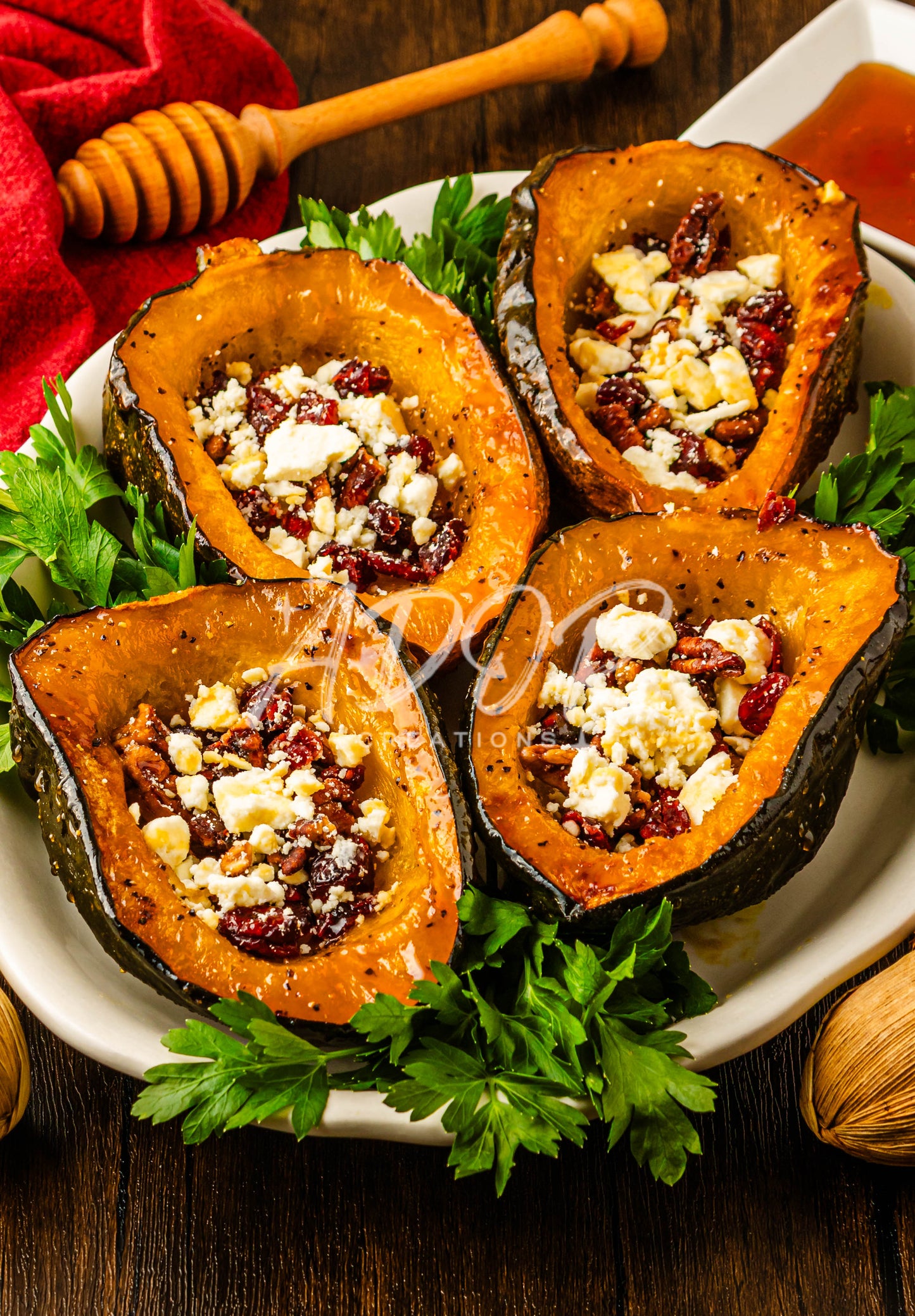 Hot Honey Feta Roasted Acorn Squash - EXCLUSIVE