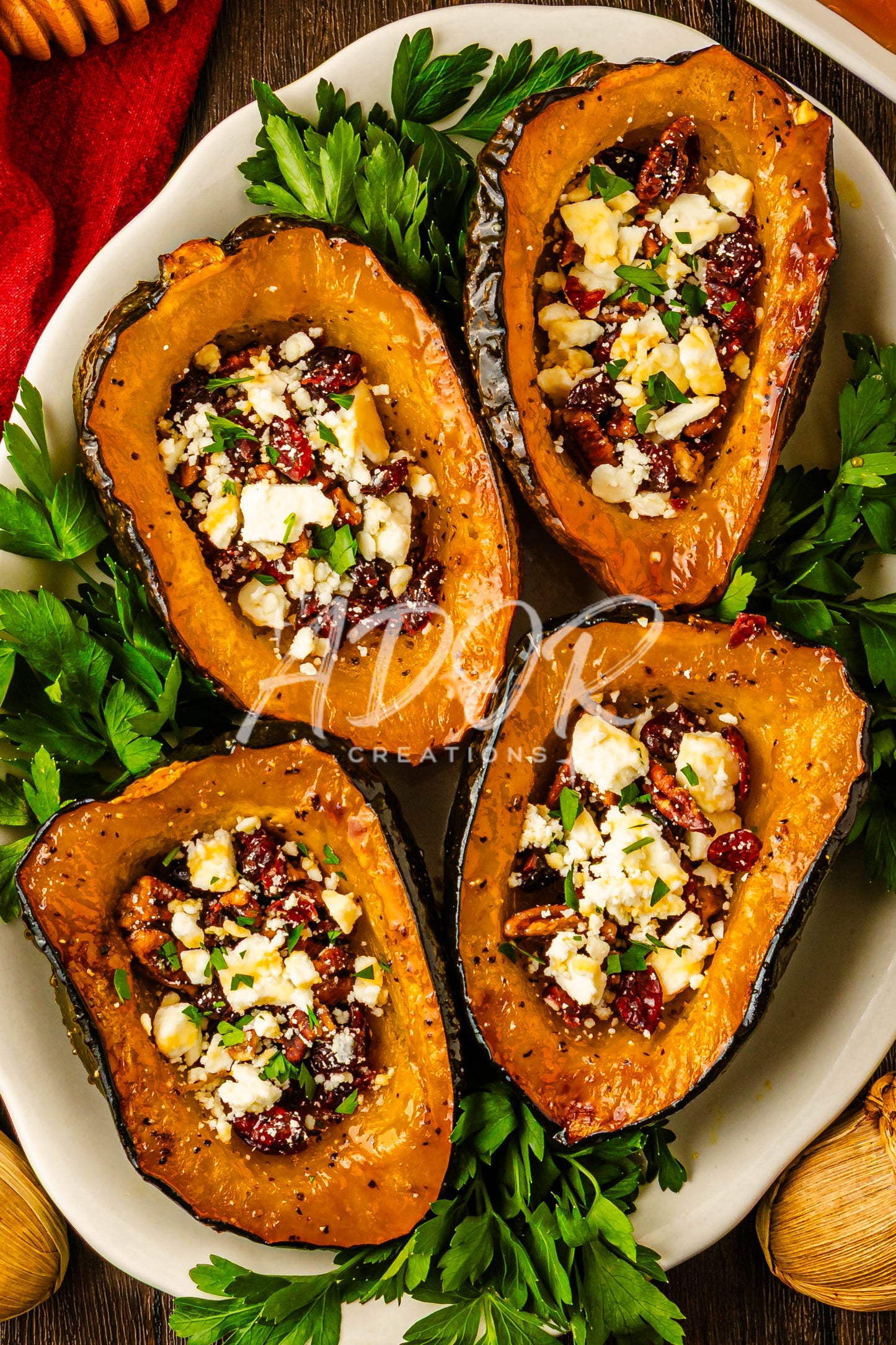 Hot Honey Feta Roasted Acorn Squash - EXCLUSIVE