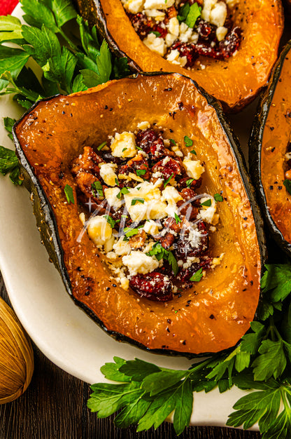 Hot Honey Feta Roasted Acorn Squash - EXCLUSIVE