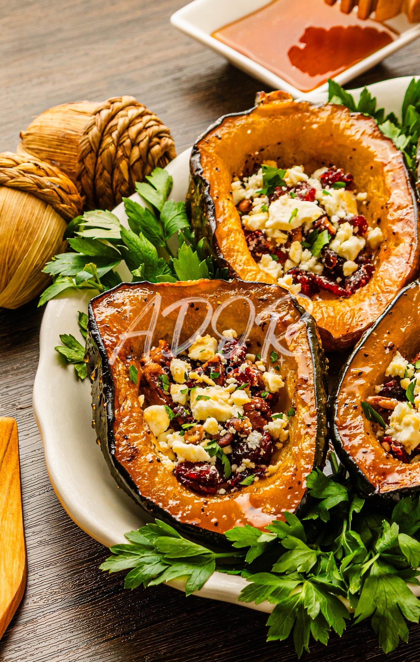 Hot Honey Feta Roasted Acorn Squash - EXCLUSIVE