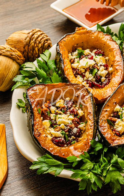 Hot Honey Feta Roasted Acorn Squash - EXCLUSIVE