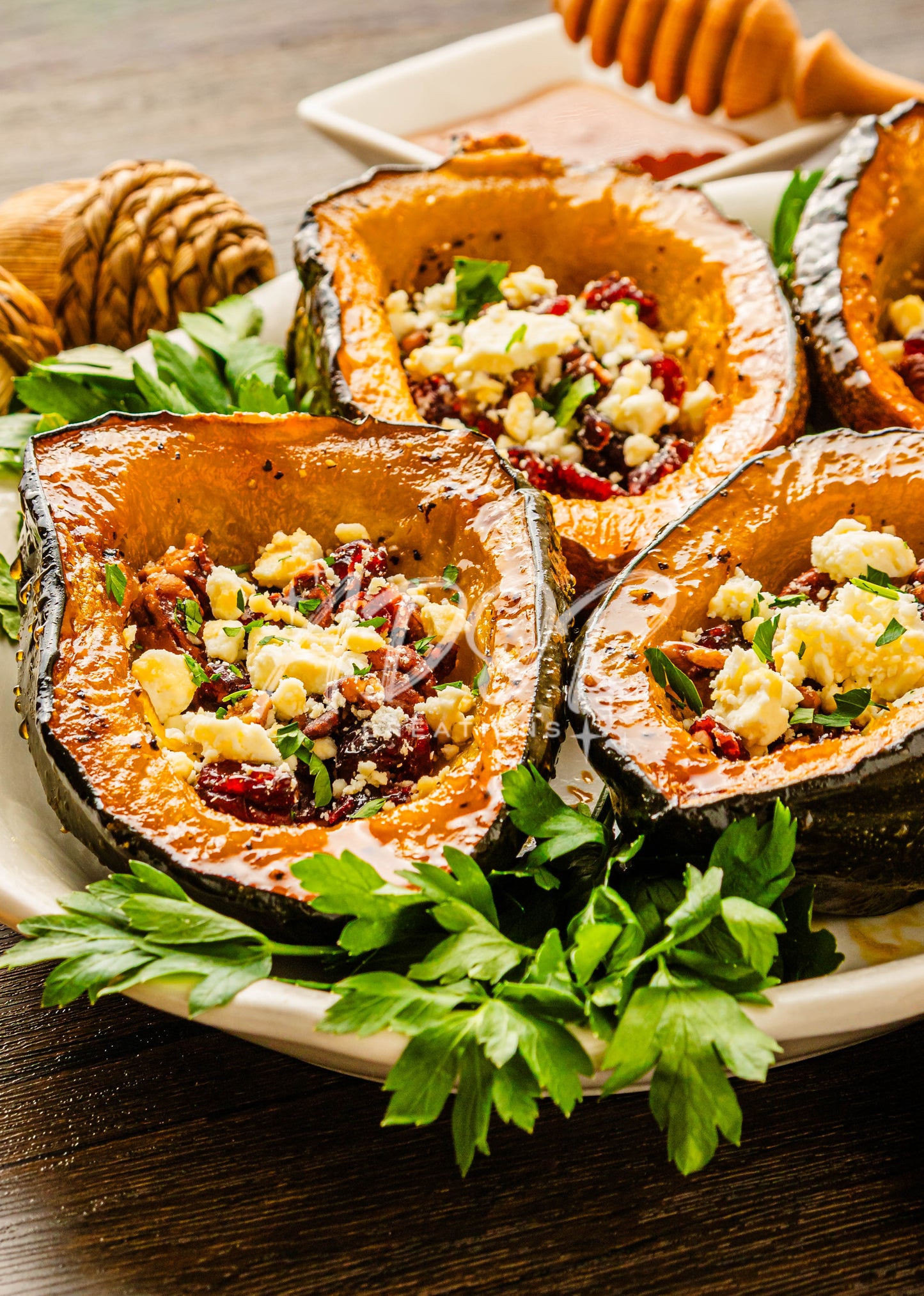 Hot Honey Feta Roasted Acorn Squash - EXCLUSIVE