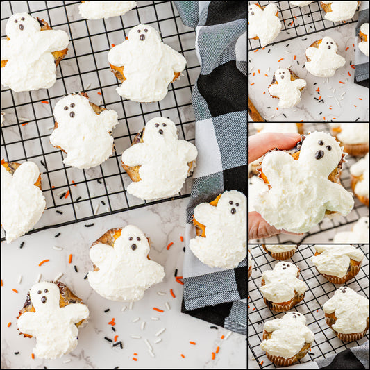 BOO-berry Ghost Muffins w/ SCREAM Cheese Frosting - Set 1 of 3