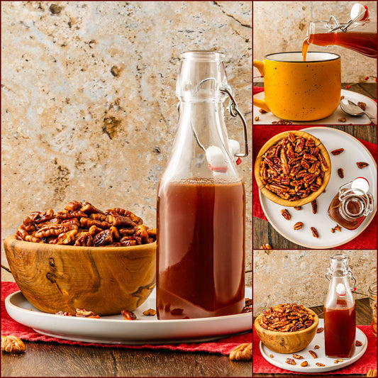 Homemade Pecan Syrup & Sweet Toasted Pecans - Set 2 of 3