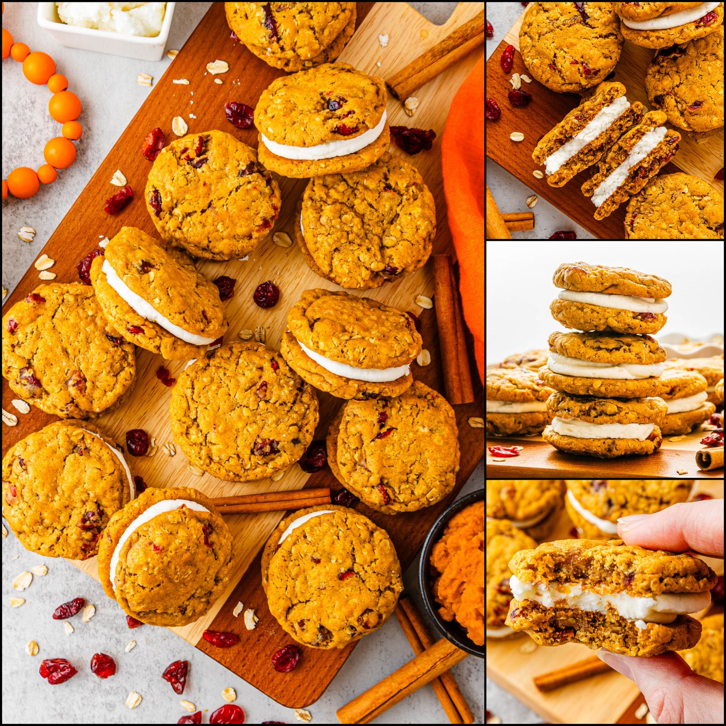 Pumpkin Oatmeal Cranberry Sandwich Cookies - Set 3 of 3