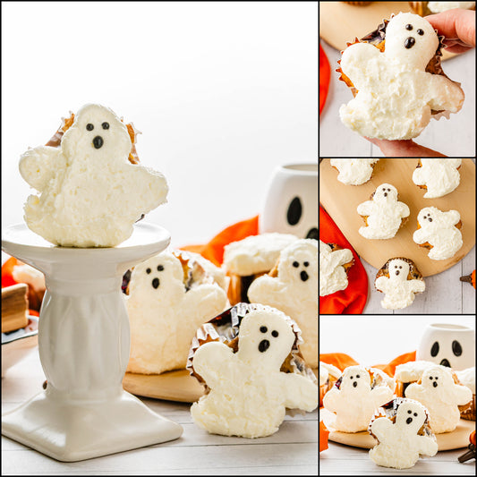 BOO-berry Ghost Muffins w/ SCREAM Cheese Frosting - Set 3 of 3
