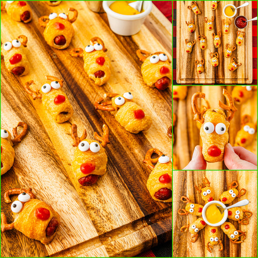 Christmas Rudolph Reindeer Pigs in a Blanket - Set 6 of 6